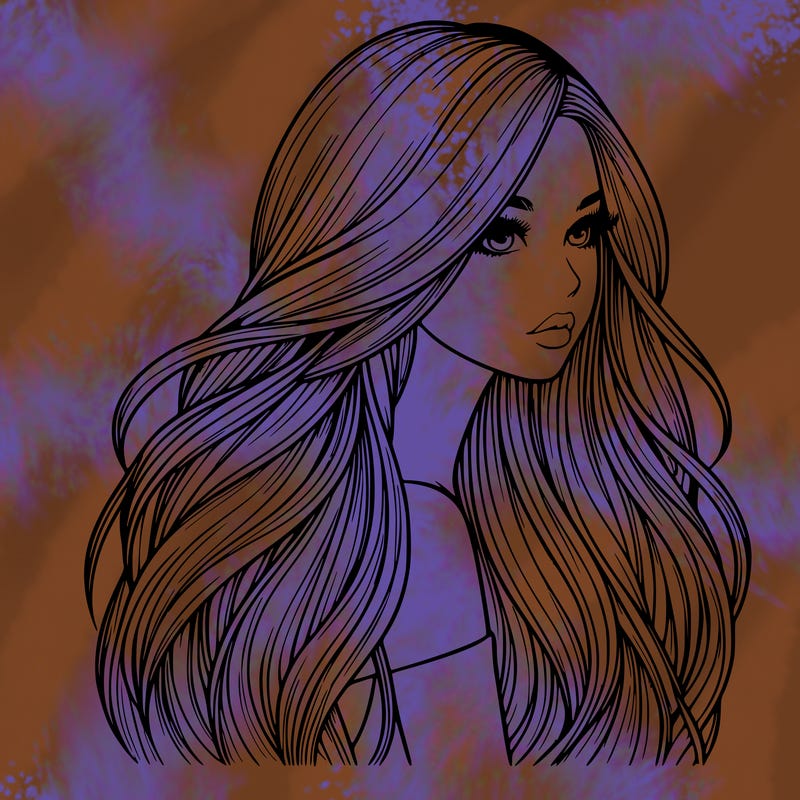 realistic girl with long realistic hair