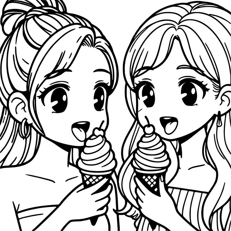 two woman eating ice cream