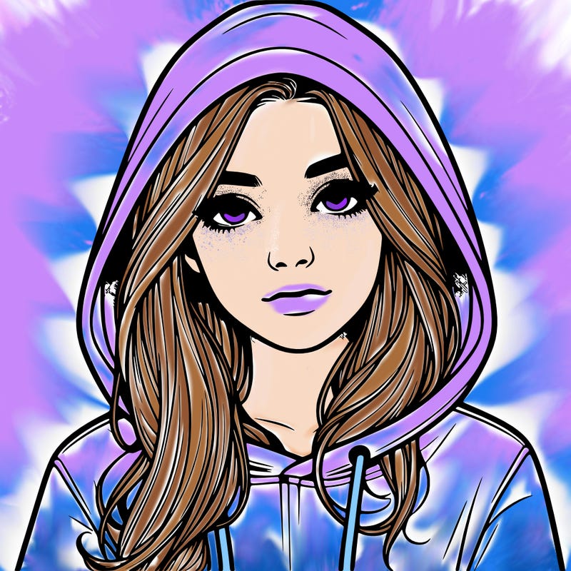 realistic girl with a hoodie