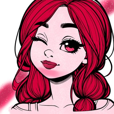 realistic girl with squinted eyes