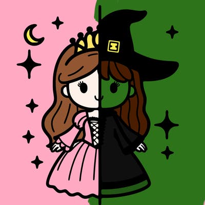 split princess and witch
