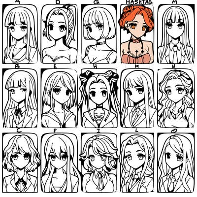 girls that look diffrent anime