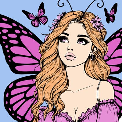 butterfly fairy realistic girl