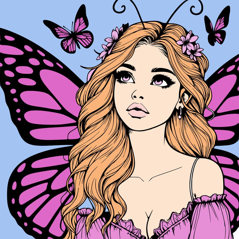 butterfly fairy realistic girl