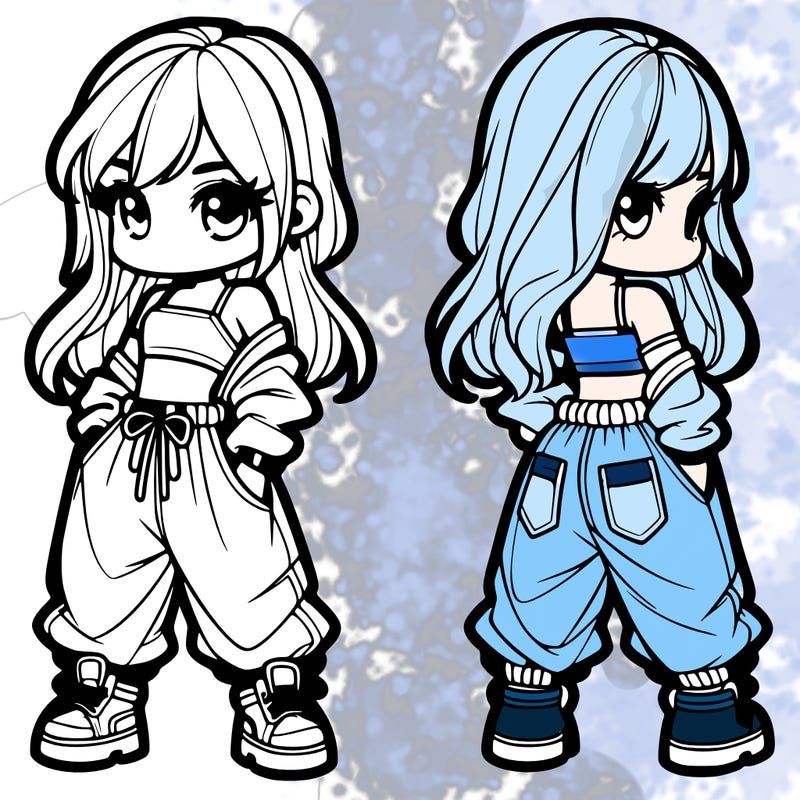 girl in crop top and baggy pants