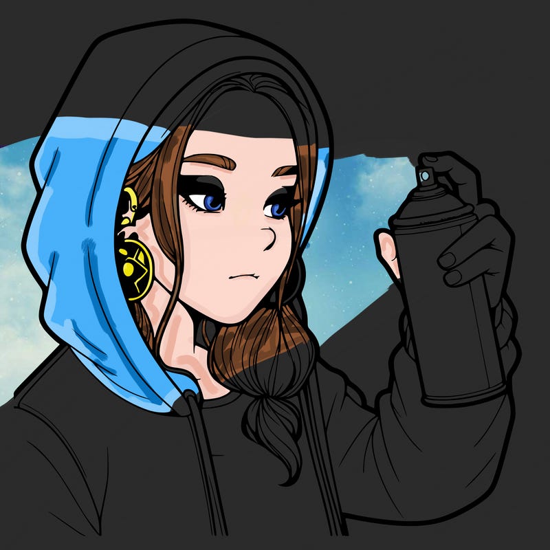 a realistic girl, spray painting