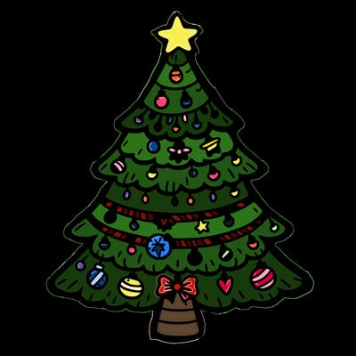 christmas tree with lots of details