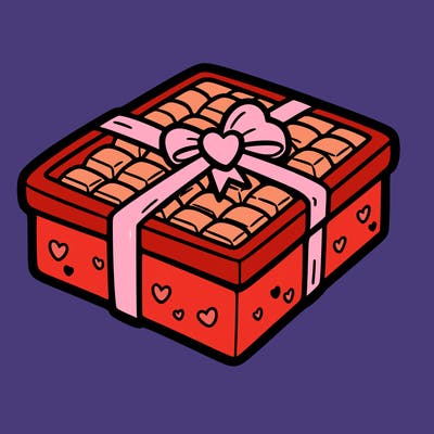 a box of chocolate for valentines day