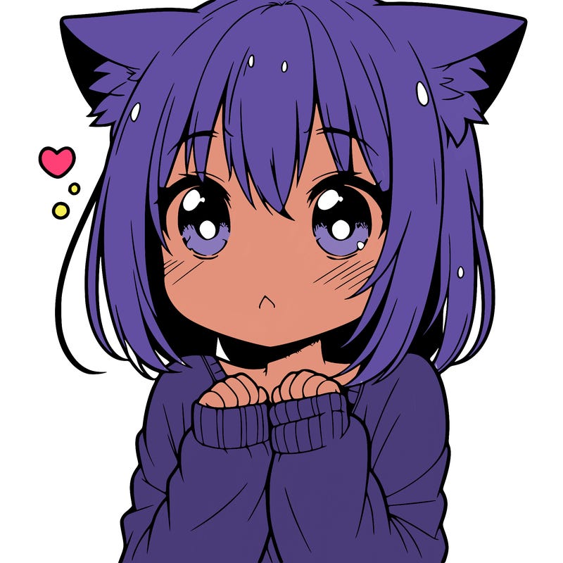 shy anime catgirl