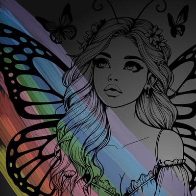 butterfly fairy realistic girl
