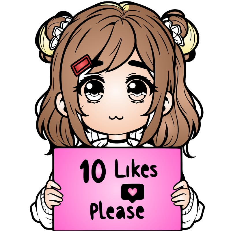 a girl with a sign saying 10 likes please