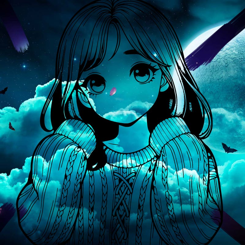 realistic girl with really cute sweater