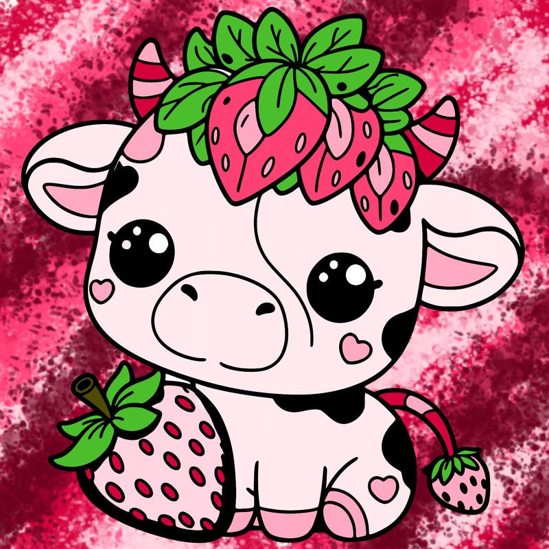 cute strawberry cow