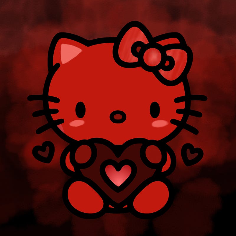cute hello kitty with heart