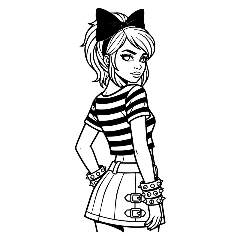 scene/emo girl with bow and bracelets