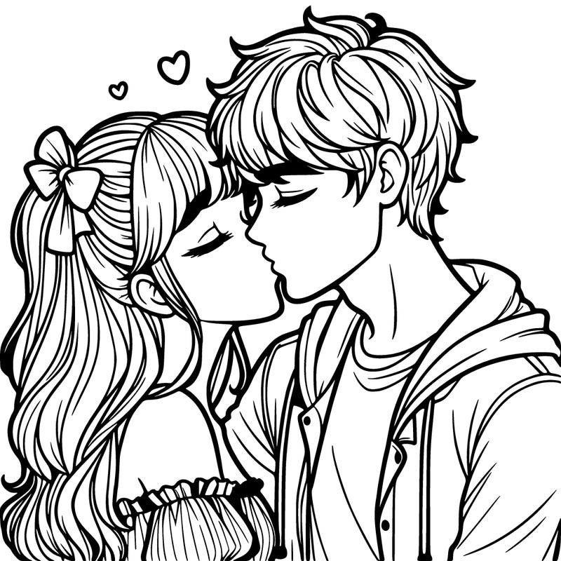 boyfriend and girlfriend kissing