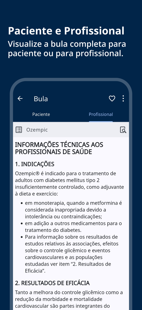 BulasMed mobile app interface displaying technical drug information for medical professionals