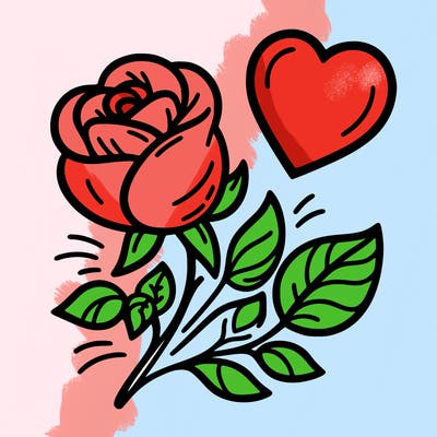 rose and heart
