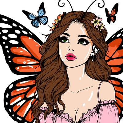butterfly fairy realistic girl