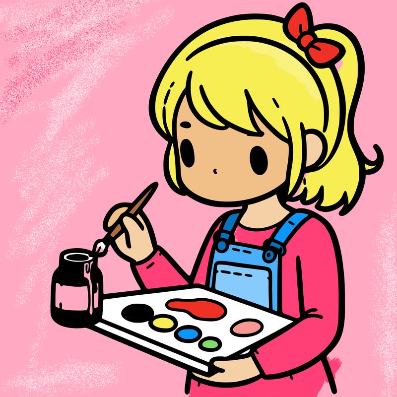 a girl who is painting