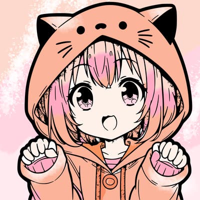 anime girl in cat hoodie
