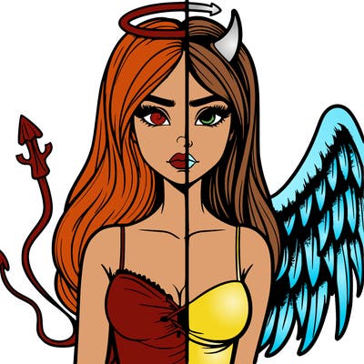 devil vs angel realistic girl