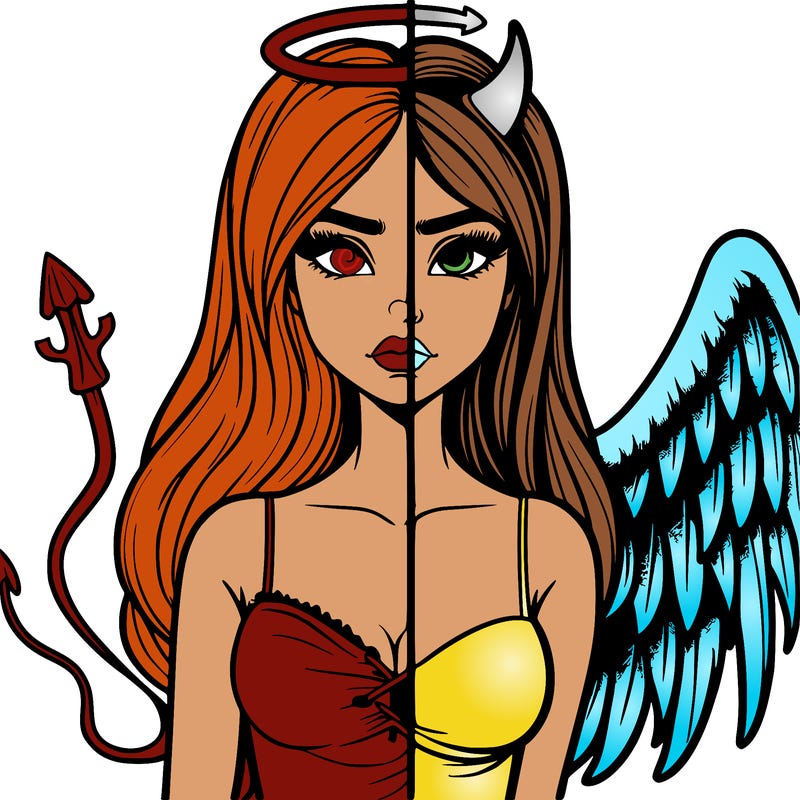 devil vs angel realistic girl