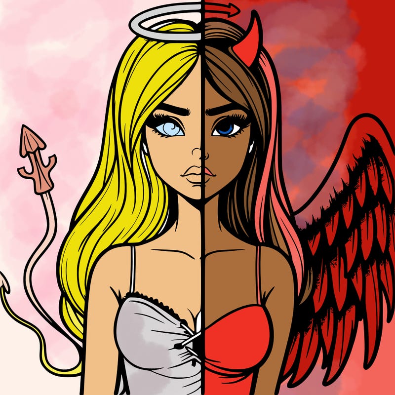 devil vs angel realistic girl