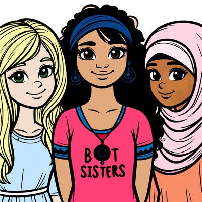 three sisters with a best sisters necklace