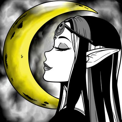 a realistic moon elf