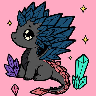 little cute crystal dragon