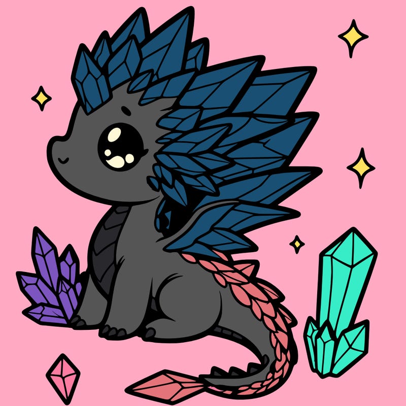 little cute crystal dragon