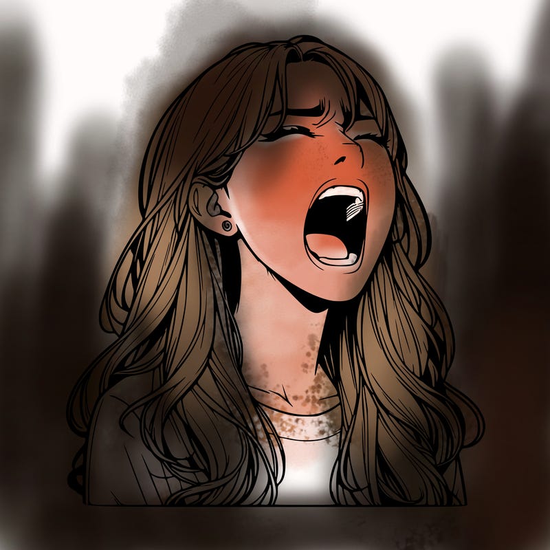 screaming realistic, girl