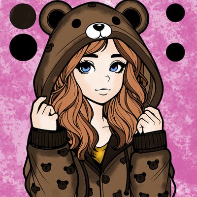 realistic girl in a animal pjs hoodie