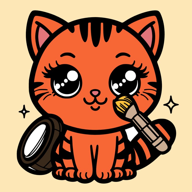 cat with make-up