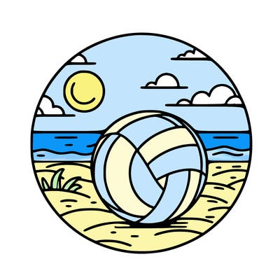 volleyball on a beach