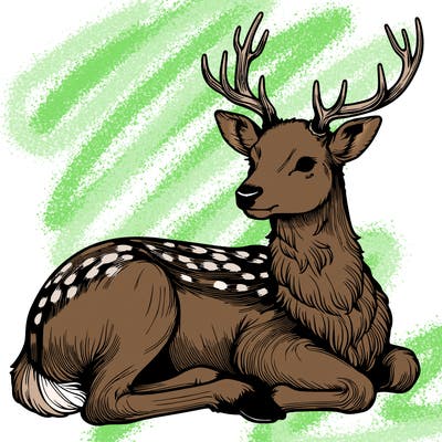 realistic deer with antlers