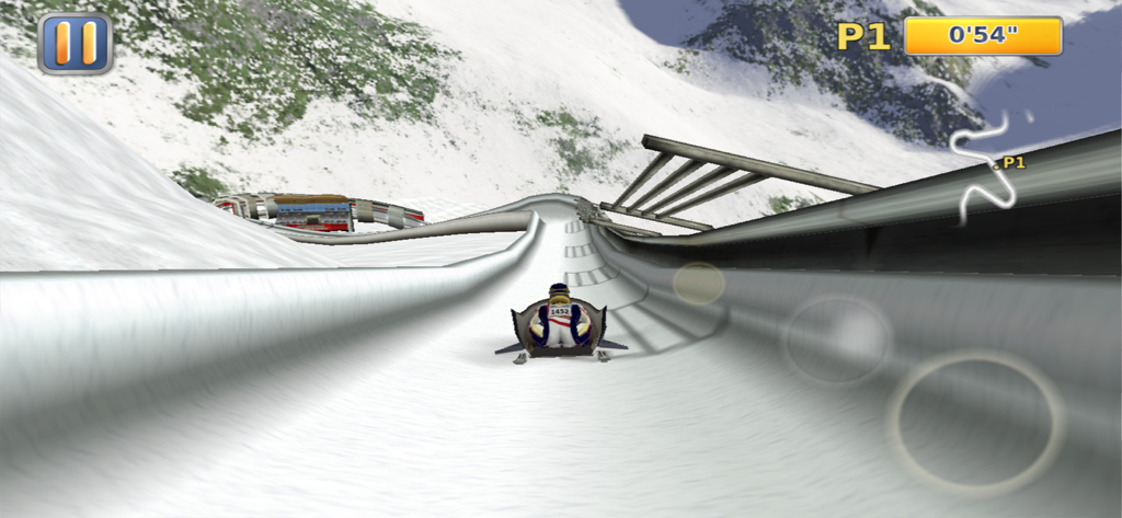 Bobsleigh competition on an ice track in Athletics 2 Winter Sports Pro