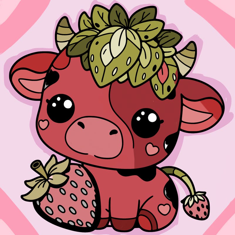 cute strawberry cow