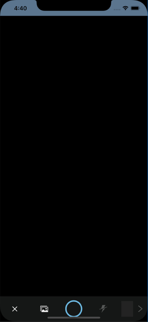 Camera interface of the OSSTEM Chart Scan app for digitizing dental patient records.