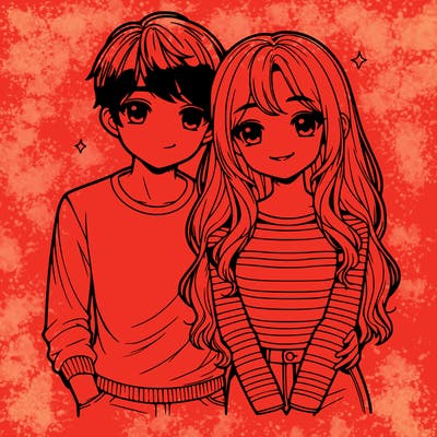 cute couple realistic