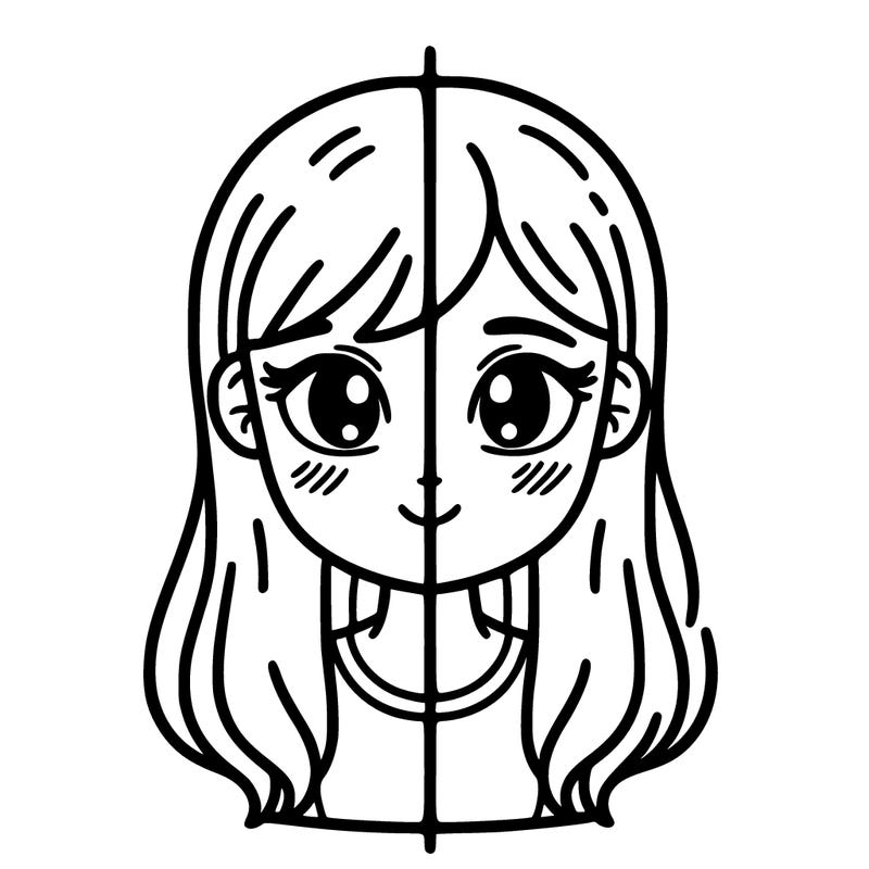 girl split on two sides