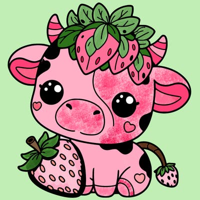 cute strawberry cow