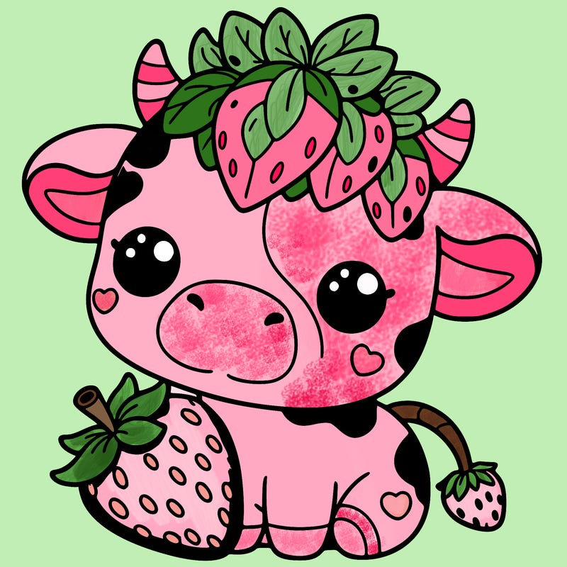 cute strawberry cow