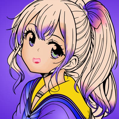 manga girl with ponytail