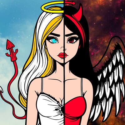 devil vs angel realistic girl