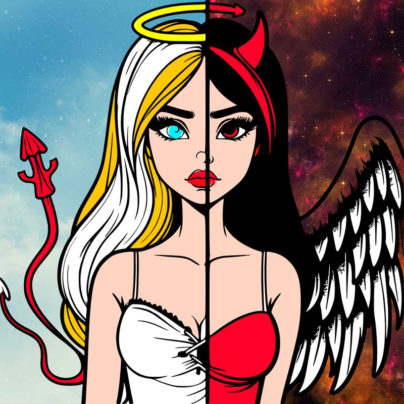 devil vs angel realistic girl