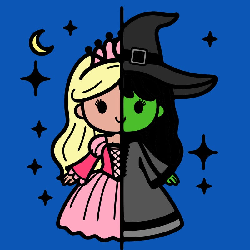 split princess and witch