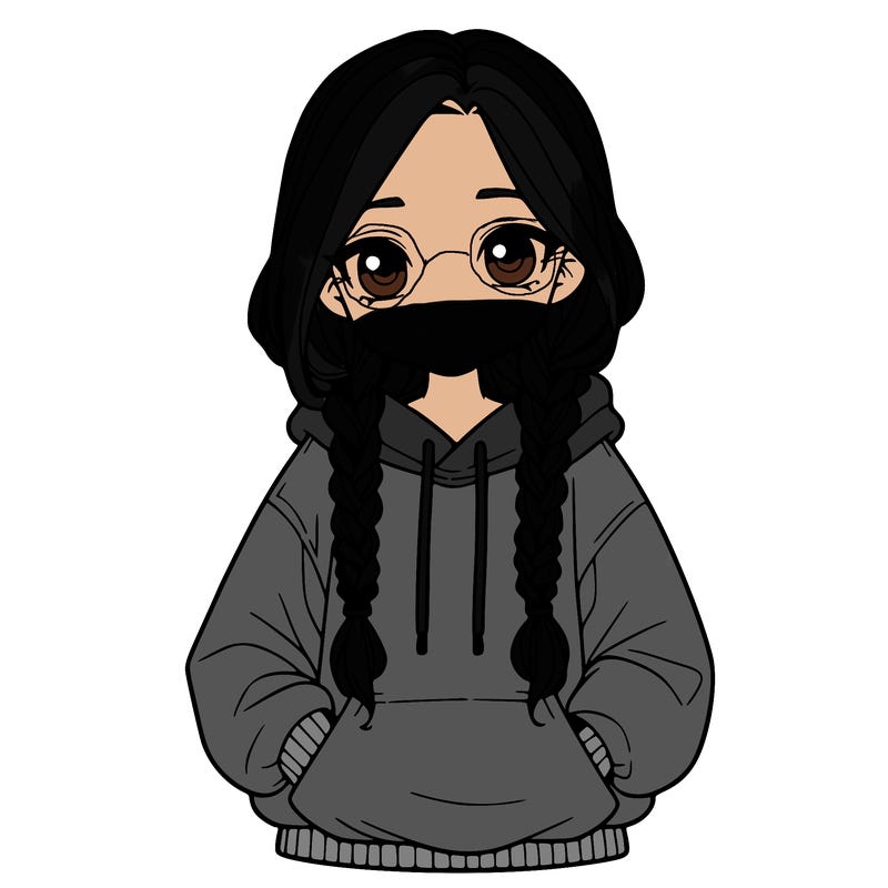a realistic girl with a oversized hoodie and she has braids