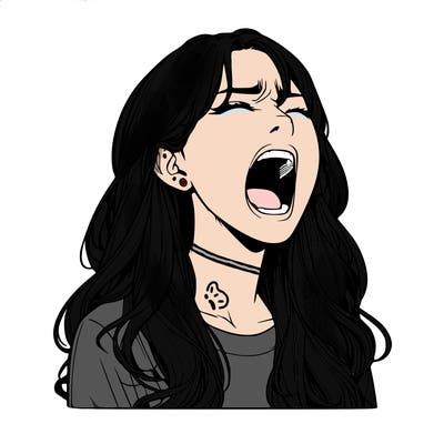 screaming realistic, girl